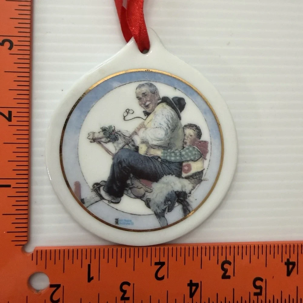 Vintage 1997 JC Penney Norman Rockwell Gramps At The Reins Christmas Ornament